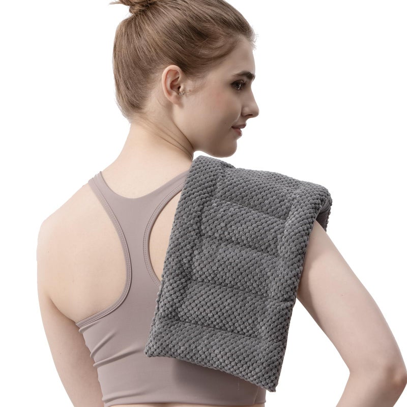 Weighted Microwave Heating Pad 18 lbs 16x7 Inch Microwavable HotPack for Muscle Pain Relief Soothes Aches in Shoulders Lower Back Abdomen Moist Heat Therapy Reusable